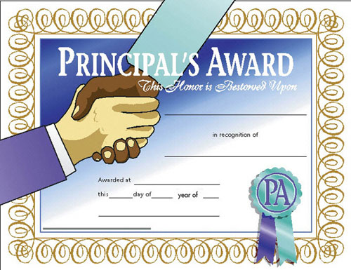 School Publishing H-va589 Certificates Principals Award-36/pk 8-1/2 X 11