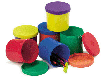 ROYLCO INC. R-5702 4" Round x 4" Deep Colorful Containers