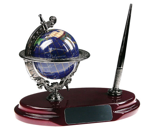 Bluestone Designs BL001A Gemstone Globe Pen Stand