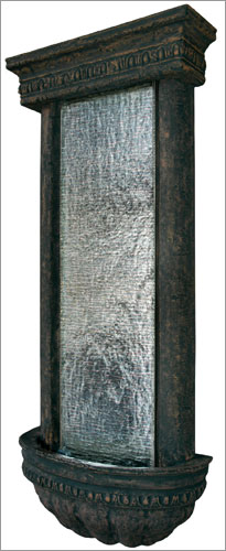 Bluworld BZSCW 45 x 20.75 x 7 Smooth Silver Mirror Weathered Patina Frame Bellezza Waterfall
