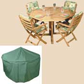 C521 84 Inch Round Table And Chairs Polyethylene Cover