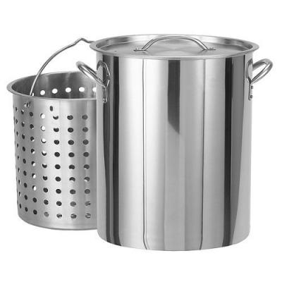 1182 82-qt. Stockpot With Lid And Basket