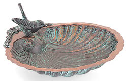 Achla 11 Inch Antique Brass Scallop Shell Bird Bath / Fdr