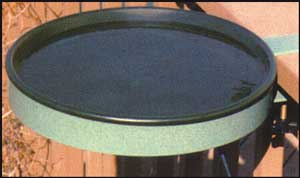 F-I Heated Bird Bath with Clamp For Deck Rail Forest Green