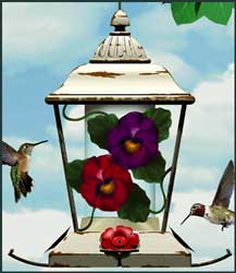 Perky Pet Birdscapes English Garden Feeder Antique White 