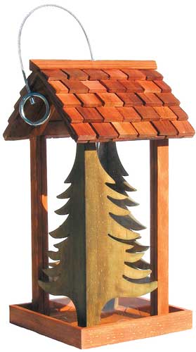 Perky Pet Wood Pinery Feeder Hang Or Post Mount 4# Capacity