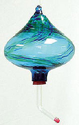 E-V Conical Glass Hummingbird Feeder Ocean Mist 6 Inch Dia