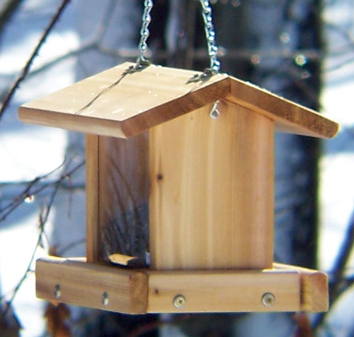 Wood 5# Small Hanging Hopper Feeder With Chain