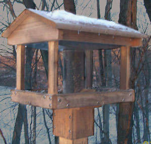 Wood Pavillon Feeder With Seed Hopper