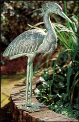 Achla 31.5 Inch Heron Aluminum with Brass Look Statue