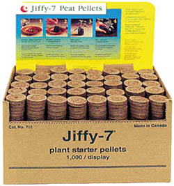 Jiffy 7 Bulk Box Of 1000 Peat Pellets In Display Case