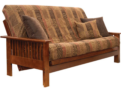 Cottage Futon 80957212113L Virginia Select Hardwood Loveseat Size Futon Frame - Honey Finish - Mattress sold separately