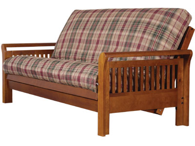 Queen Futon - Cottage Futon 80957212133Q Belmont Select Hardwood Queen Size Futon Frame - Honey Finish - Mattress Sold Separately