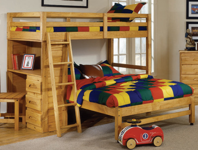 Loft Bed - Cottage Futon DWF7005 Twin-Full Student Loft - Pine