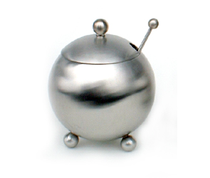 Cuisinox SUG186 Footed Satin Sugar Bowl with Spoon