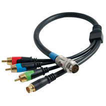Cables To Go 42077 6ft RAPIDRUN COMPONENT VIDEO plus SVIDEO V.2 BREAKAWAY FLYING LEAD