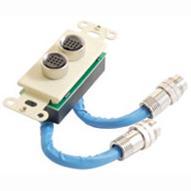 Cables To Go 42114 RAPIDRUN DUAL DIN 12 plus 12 WALL PLATE IVORY