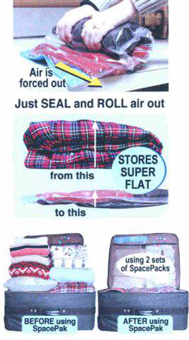 2 SpacePak Plastic Storage bags