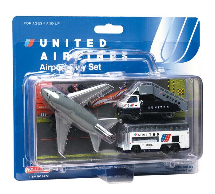 Playset - Daron Worldwide Trading RT6272 United Airport Playset In Plastic Case