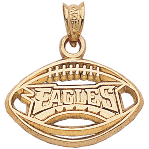 Philadelphia Eagles Football - 14K Yellow Gold Philadelphia Eagles Football Pendant