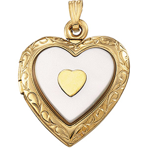 14K Yellow Gold Heart Locket