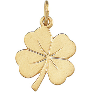 14K Yellow Gold 4 Leaf Clover Charm
