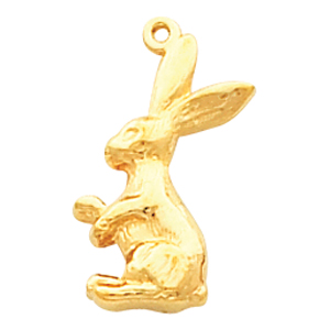 diva11950 14K Yellow Gold Rabbit Pendant