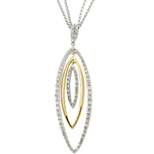 14K Two Tone Gold Diamond Fashion Necklace
