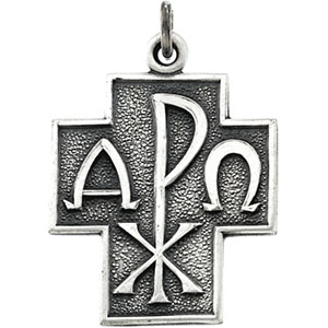 Sterling Silver Alpha Omega Cross by Diva Diamonds