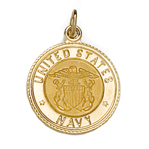 14K Yellow Gold Us Navy Medal by Diva Diamonds
