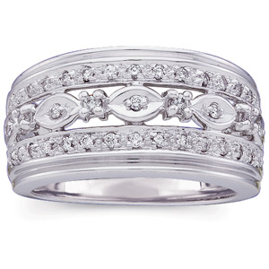 14K White Gold Diamond Ring Ring Size: 6