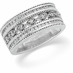 14K White Gold Diamond Ring Ring Size: 6