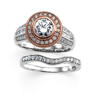 14K White Gold Diamond Bridal Engagement Band Ring Ring Size: 6