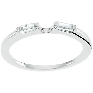 14K White Gold Diamond Bridal Engagement Band Ring Ring Size: 6
