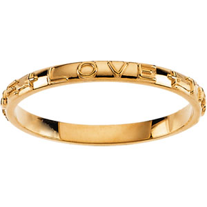 10K Yellow Gold True Love Chastity Ring W/Box - Size 7 Ring Size: 7