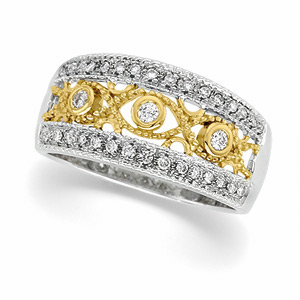 14K Two Tone Gold Diamond Bridal Anniversary Band Ring Ring Size: 6 anniversary gifts
