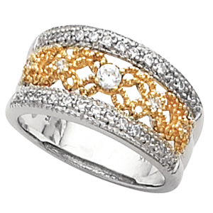 14K Two Tone Gold Diamond Bridal Anniversary Band Ring Ring Size: 6 anniversary gifts