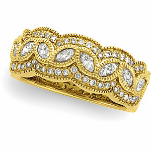 14K White Gold Diamond Anniversary Band Ring Ring Size: 6