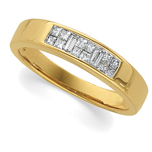 14K Yellow Gold Diamond Bridal Anniversary Band Ring - 1.00 ct Ring Size: 6