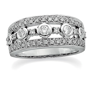 14K White Gold Diamond Ring Ring Size: 6