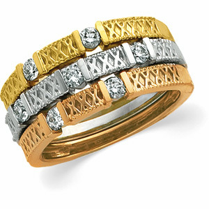 14K Rose Gold Diamond Bridal Anniversary Band Ring Ring Size: 6