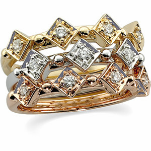 14K Rose Gold Diamond Bridal Anniversary Band Ring Ring Size: 6