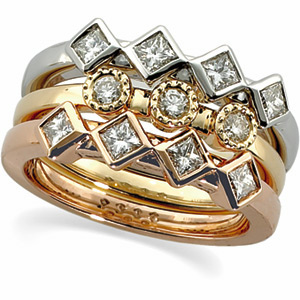 14K Rose Gold Diamond Bridal Anniversary Band Ring Ring Size: 6