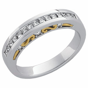 Platinum Diamond Bridal Anniversary Band Ring Ring Size: 6