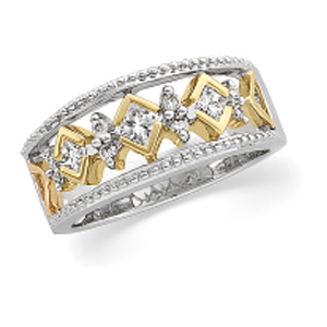 14K Two Tone Gold Diamond Bridal Anniversary Band Ring Ring Size: 6 anniversary gifts