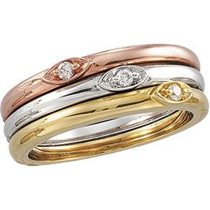14K Rose Gold Diamond Ring Ring Size: 6