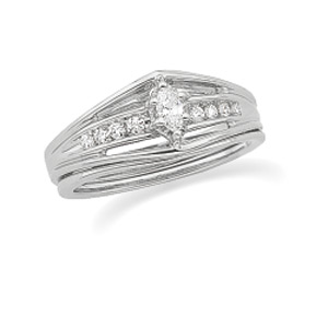 14K White Gold Diamond Bridal Engagement Ring Ring Size: 6