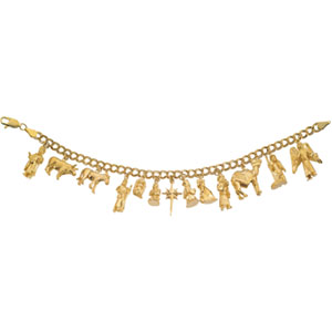 14K Yellow Gold Nativity Bracelet