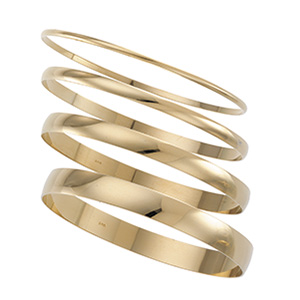 14K Yellow Gold Half Round Bangle Bracelet