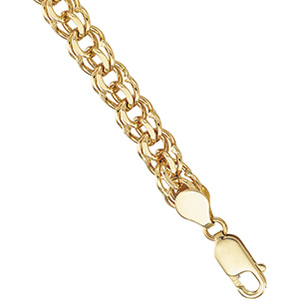 14K Yellow Gold Solid Large Charm Bracelet - 7.75 inches